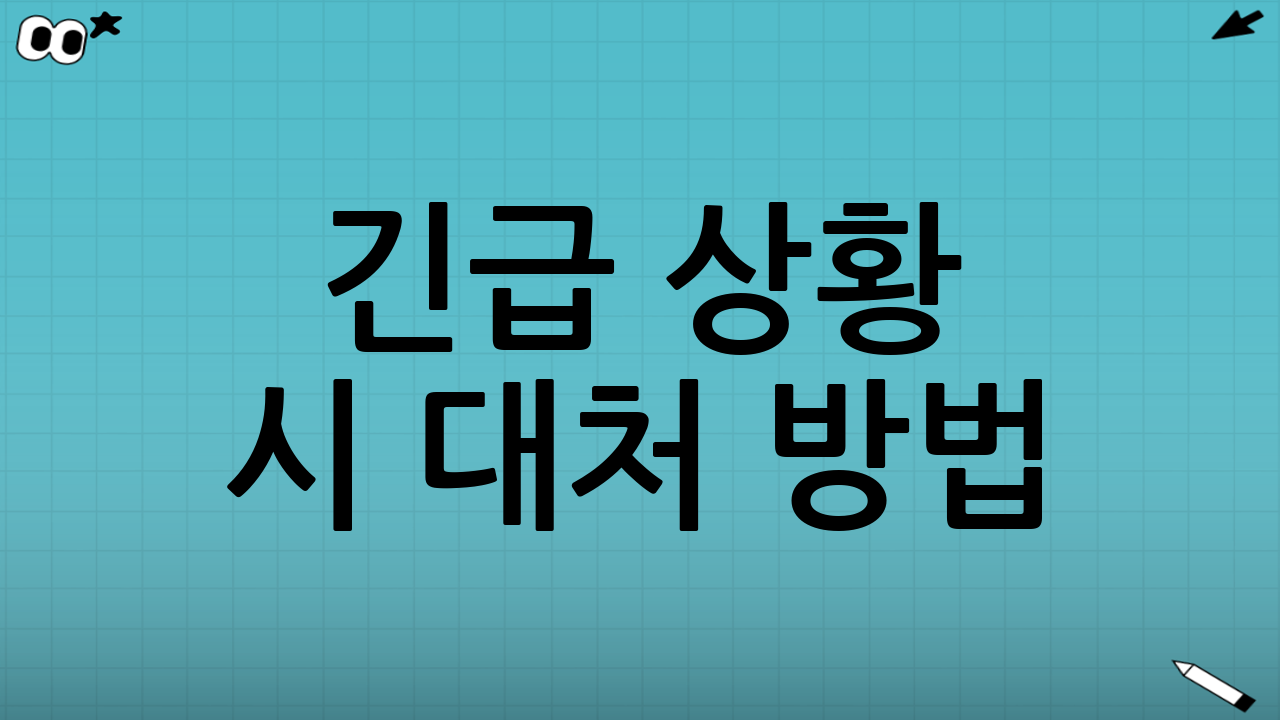 긴급 상황 시 대처 방법