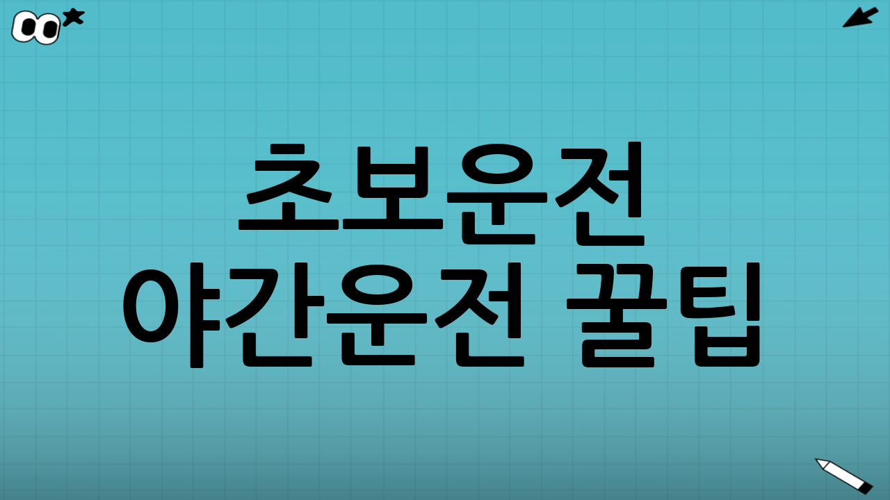 초보운전 야간운전 꿀팁: 체크리스트(바로 적용)