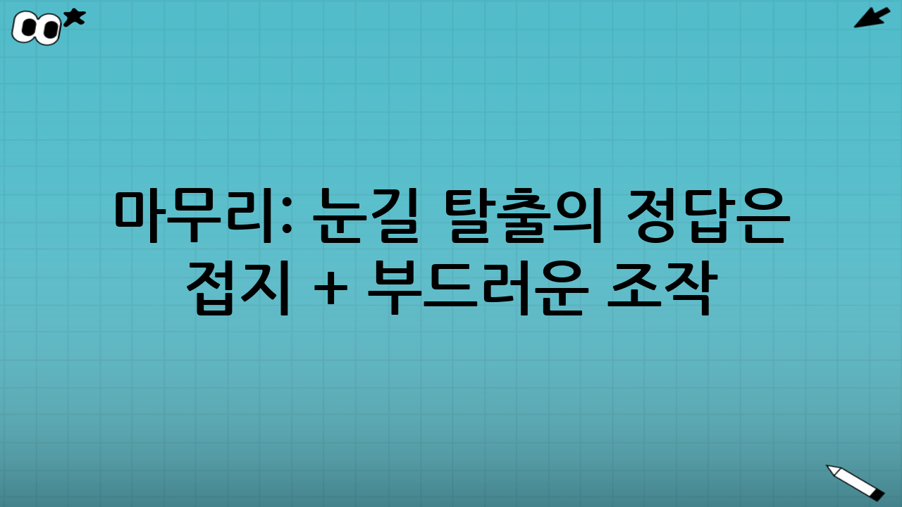 마무리: 눈길 탈출의 정답은 ‘접지 + 부드러운 조작’