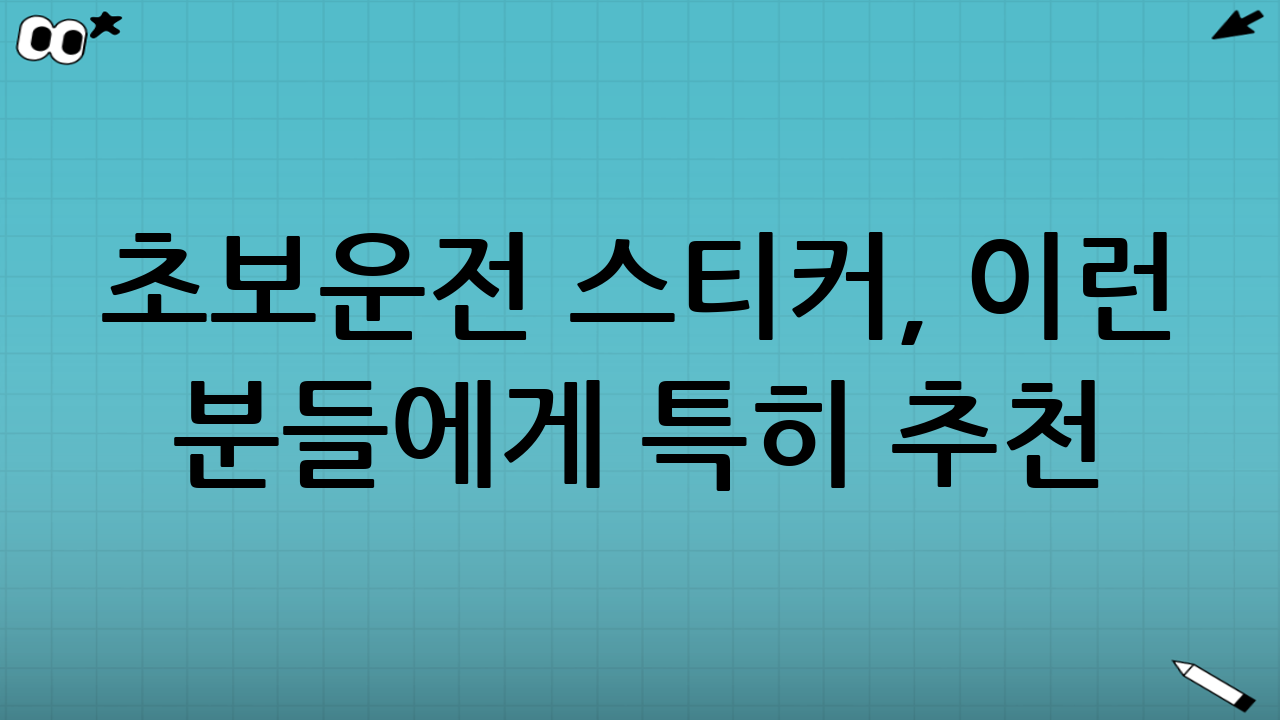 초보운전 스티커, 이런 분들에게 특히 추천
