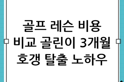 골프 레슨 비용 비교 및 골린이 초보 3개월 연습 후기: 호갱 탈출 가이드