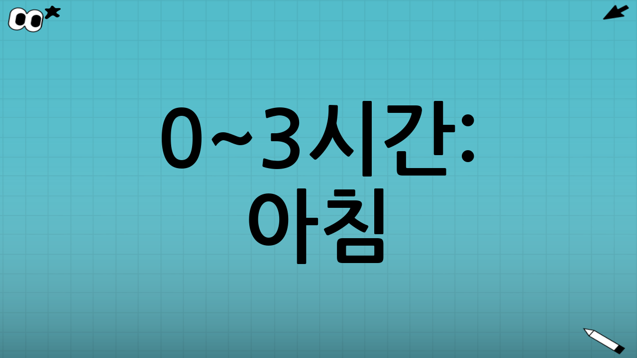 0~3시간: 아침(기상 직후) 리셋 루틴
