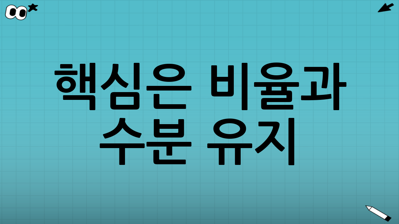 핵심은 ‘비율’과 ‘수분 유지’