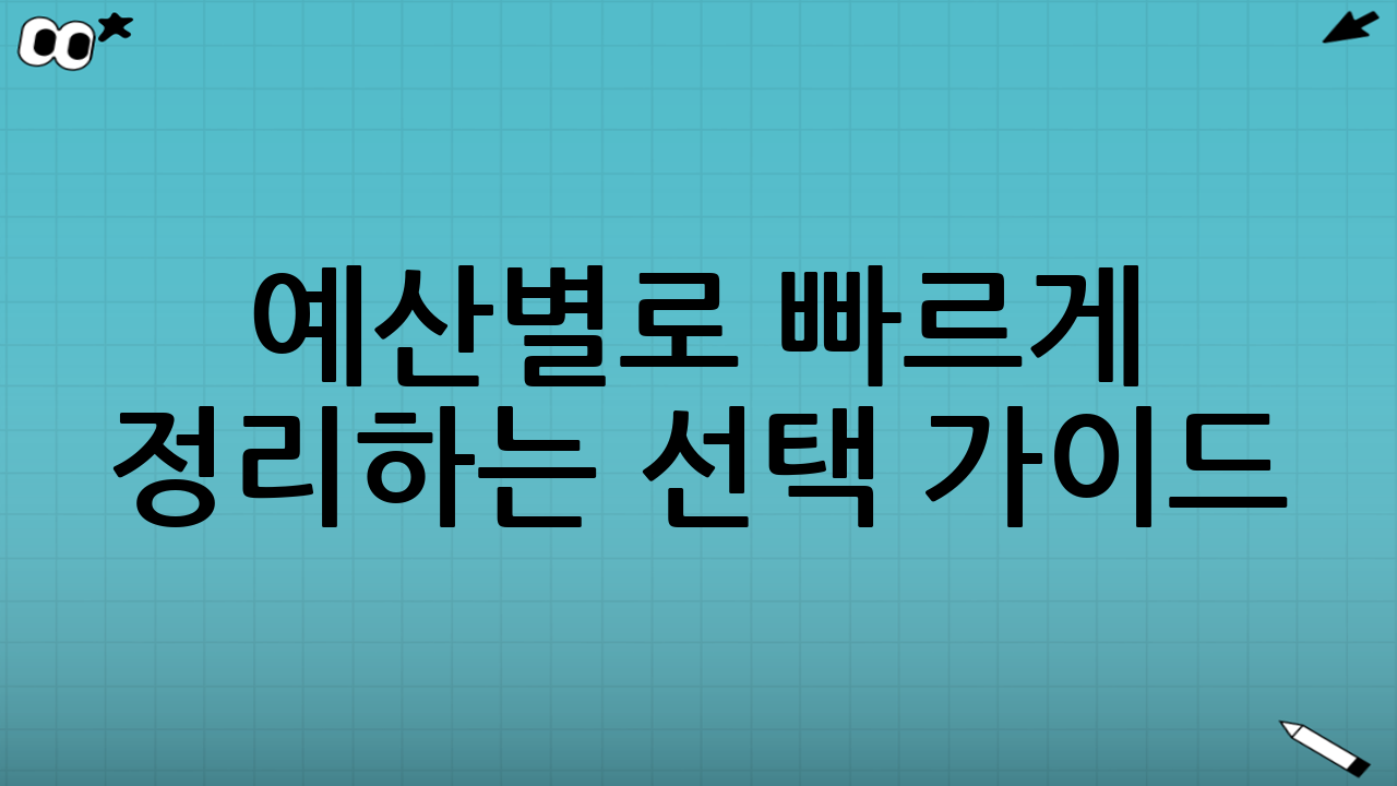 예산별로 빠르게 정리하는 선택 가이드