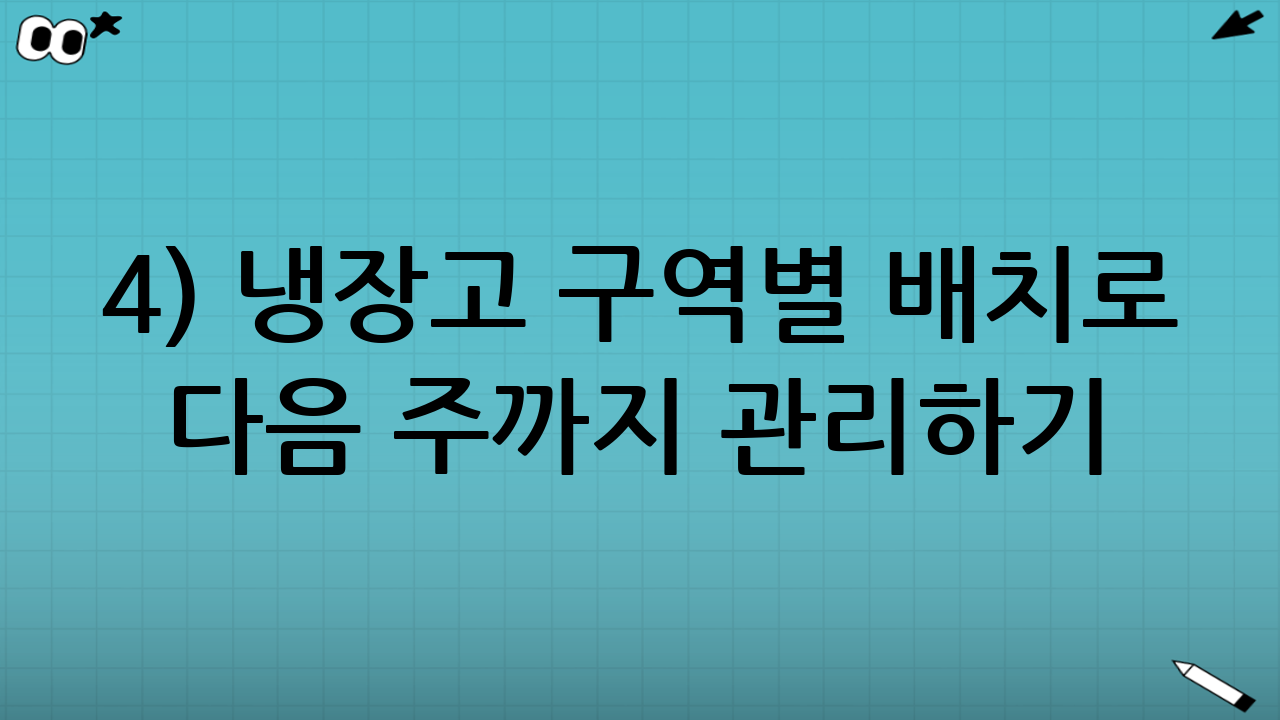 4) 냉장고 구역별 배치로 ‘다음 주까지’ 관리하기