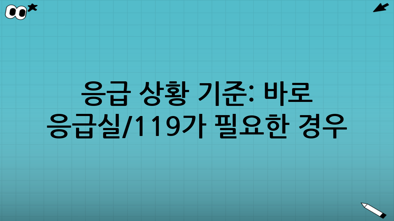 응급 상황 기준: 바로 응급실/119가 필요한 경우