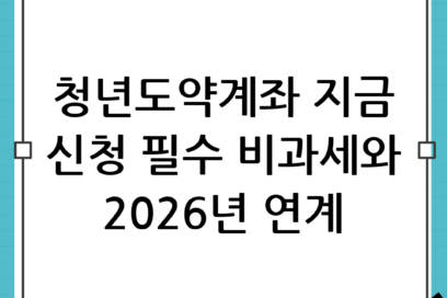 지금 청년도약계좌를 신청해야 하는 3가지 이유: 비과세 혜택과 2026년 연계성 완벽 분석