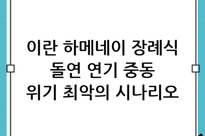 이란 하메네이 장례식 연기 관련 이슈와 중동 정세의 불확실성 심층 분석