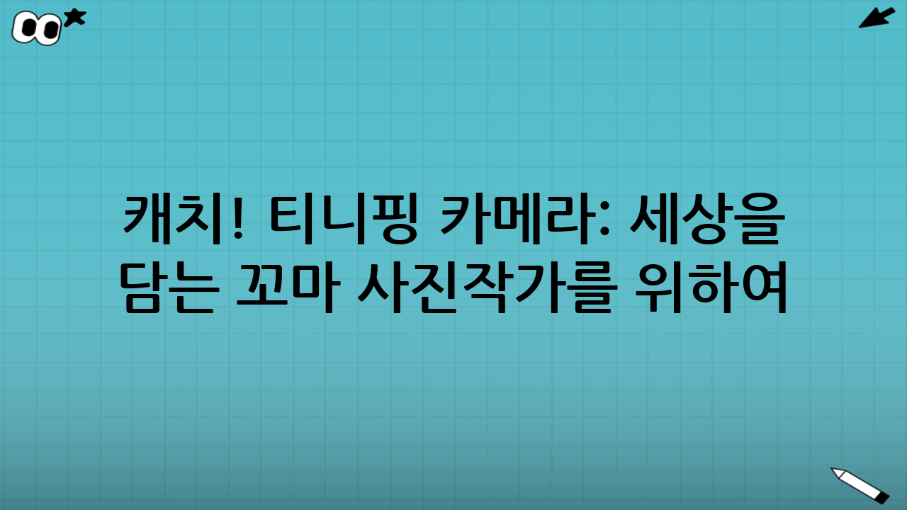 캐치! 티니핑 카메라: 세상을 담는 꼬마 사진작가를 위하여