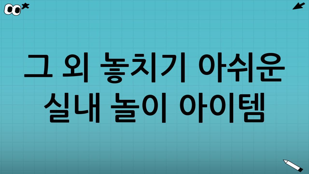 그 외 놓치기 아쉬운 실내 놀이 아이템