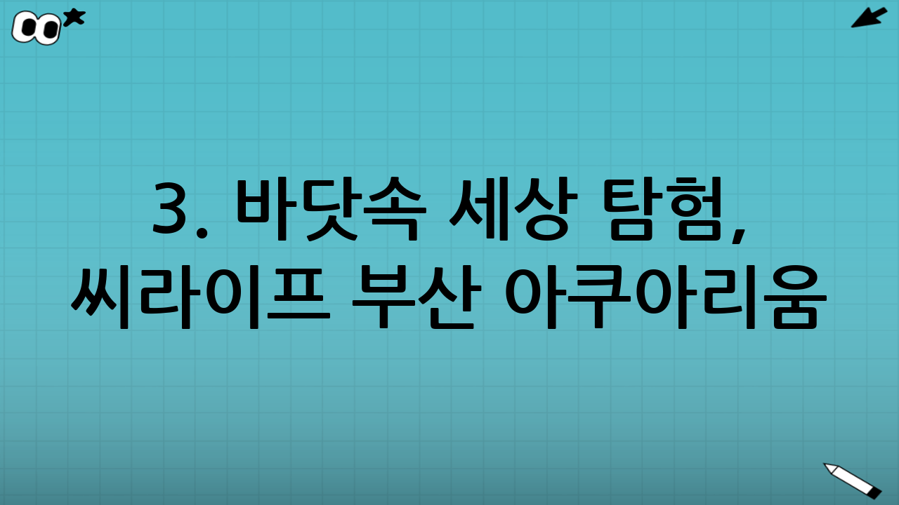 3. 바닷속 세상 탐험, 씨라이프 부산 아쿠아리움