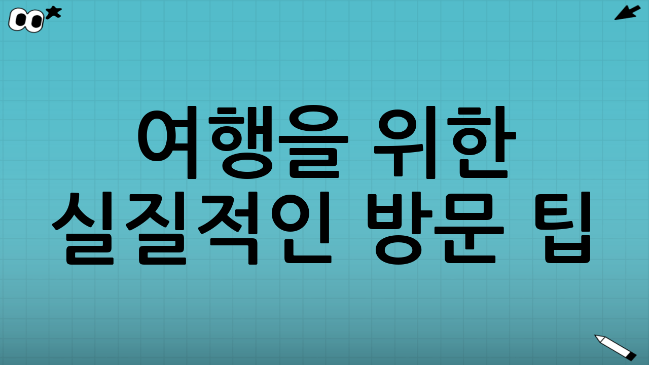 여행을 위한 실질적인 방문 팁