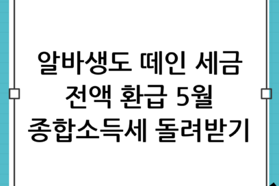 “알바생도 세금을 돌려받는다고?” 5월 종합소득세 기납부세액 전액 환급 후기