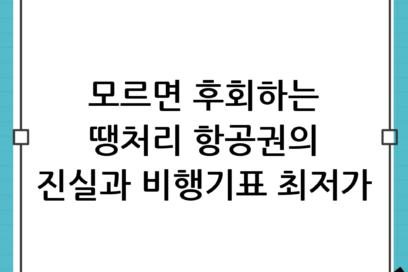 땡처리 항공권의 진실! 비행기표 진짜 싸게 사는 법과 주의할 점