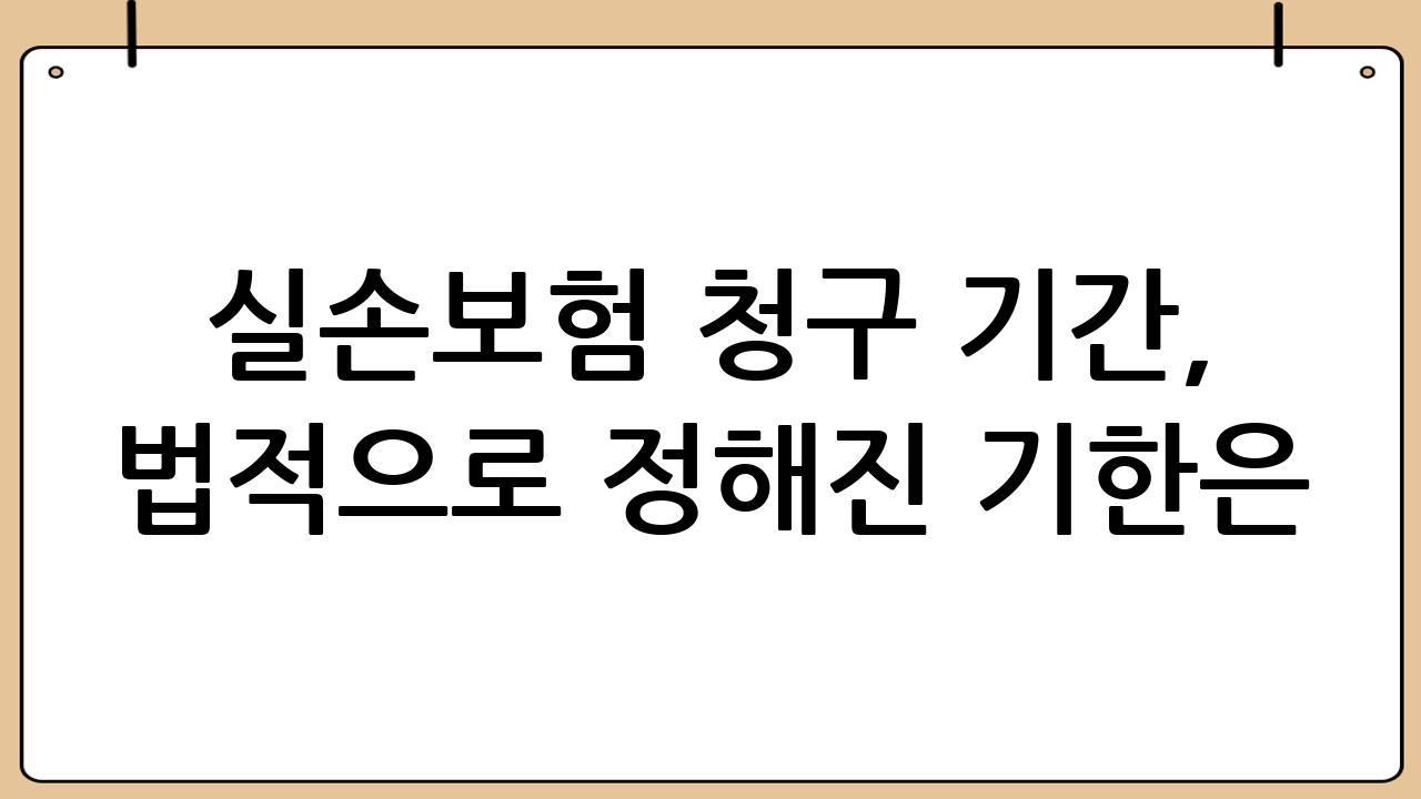 실손보험 청구 기간, 법적으로 정해진 기한은?