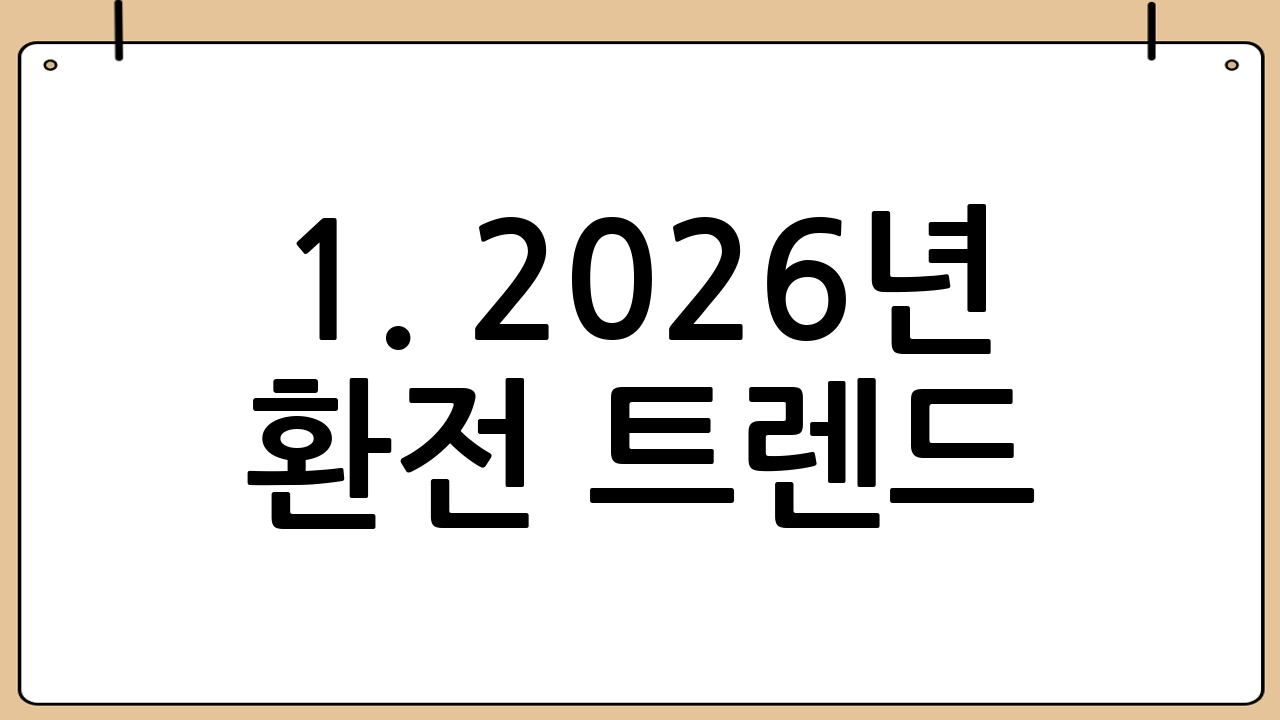 1. 2026년 환전 트렌드: 현금 없는 여행의 가속화