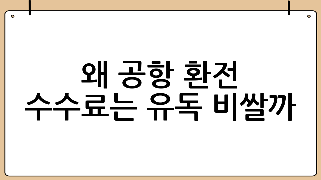 왜 공항 환전 수수료는 유독 비쌀까?