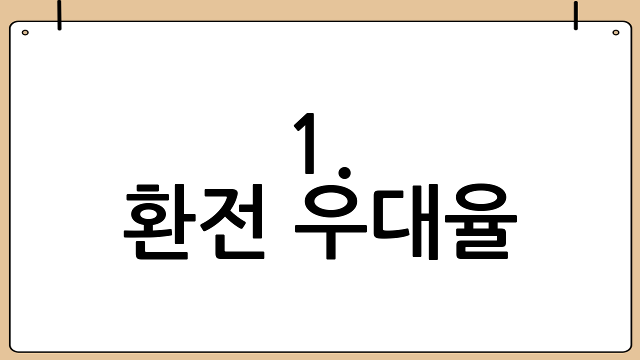 1. 환전 우대율(환전 수수료)의 이해