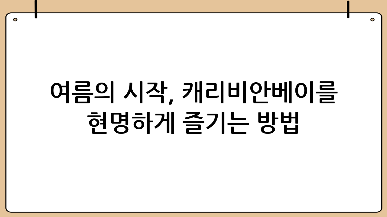 여름의 시작, 캐리비안베이를 현명하게 즐기는 방법