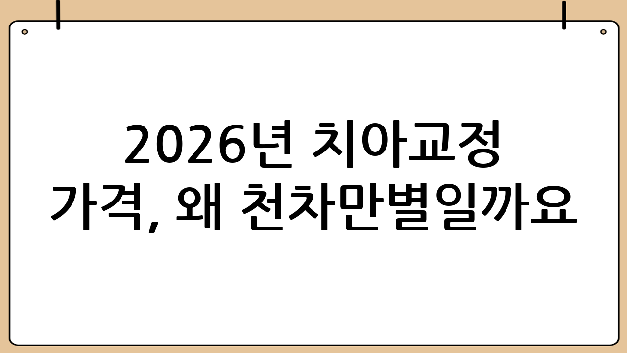 2026년 치아교정 가격, 왜 천차만별일까요?