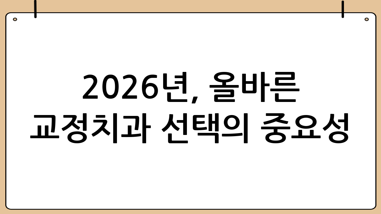 2026년, 올바른 교정치과 선택의 중요성