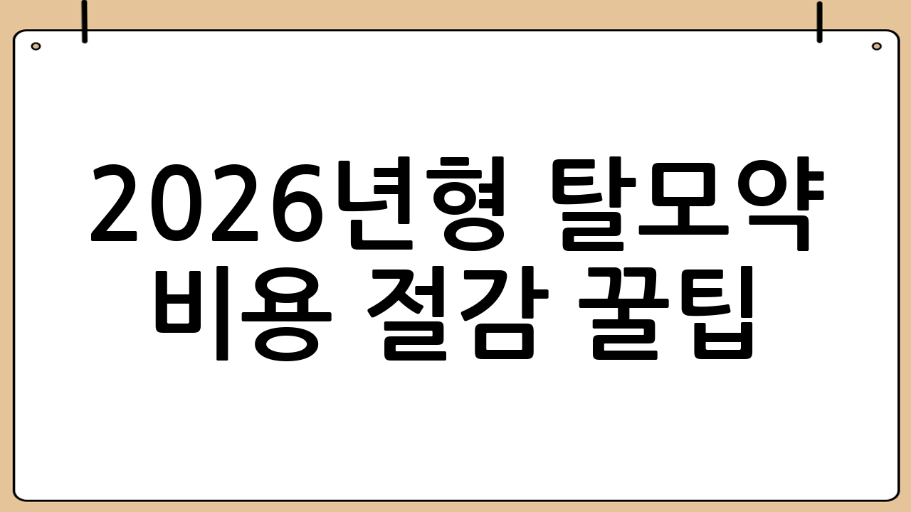 2026년형 탈모약 비용 절감 꿀팁