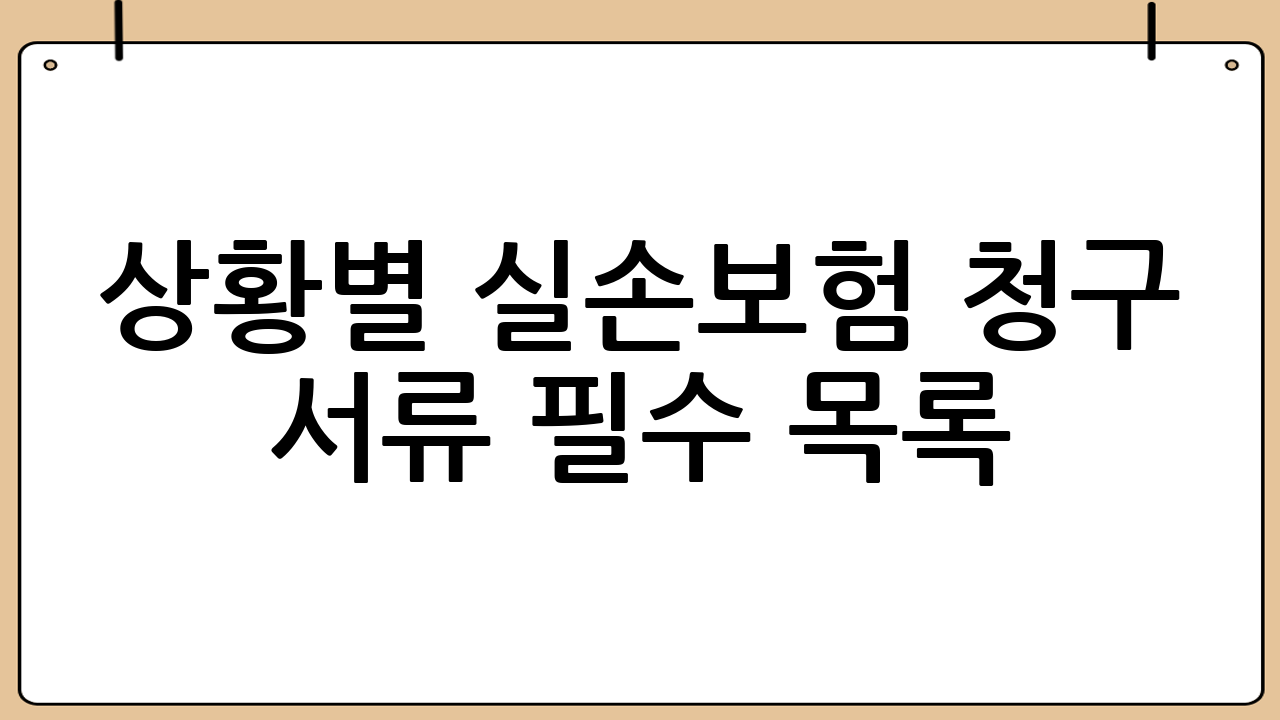 상황별 실손보험 청구 서류 필수 목록
