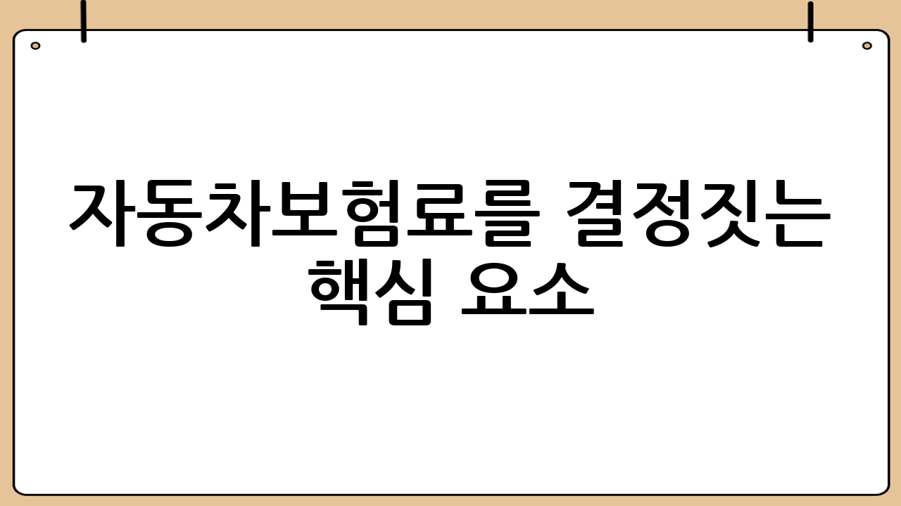 자동차보험료를 결정짓는 핵심 요소