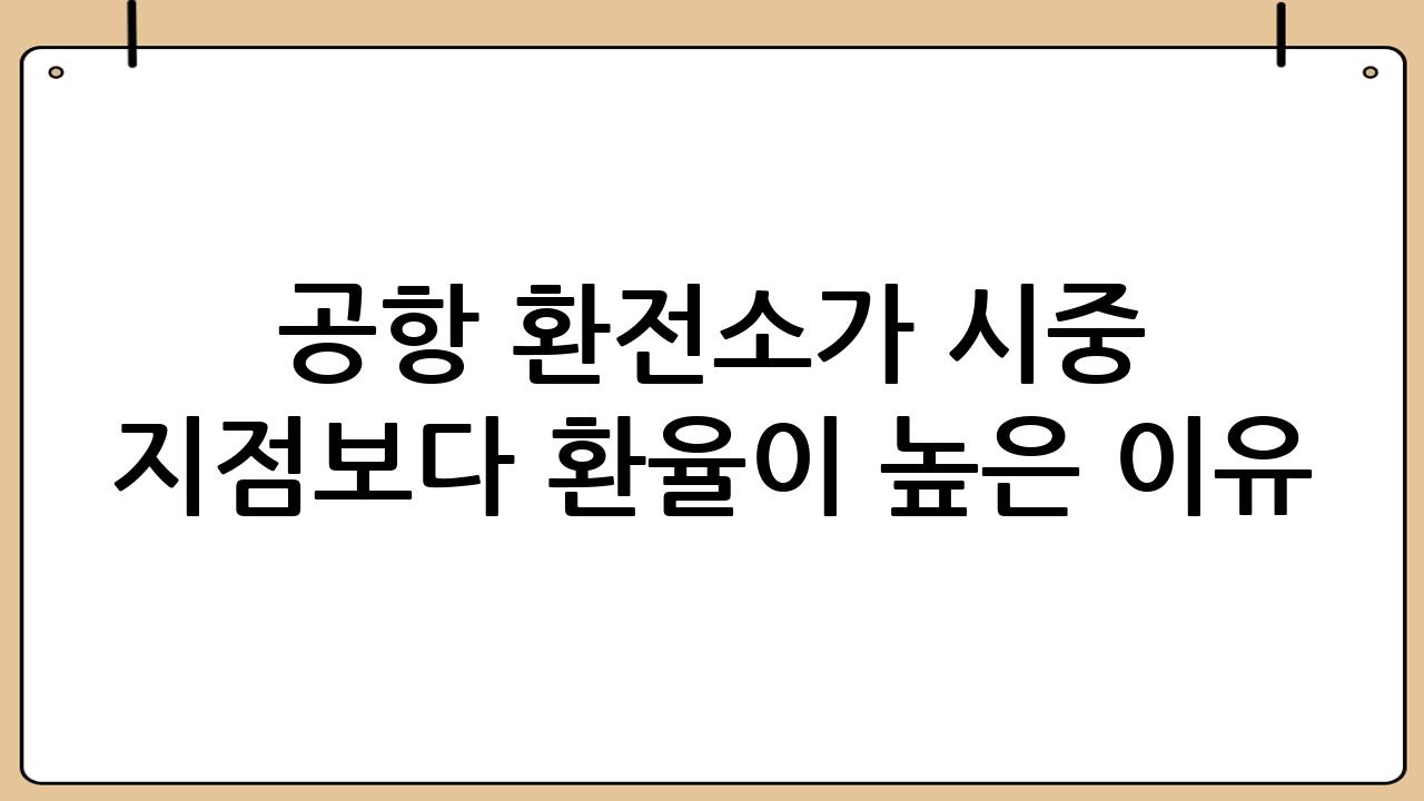 공항 환전소가 시중 지점보다 환율이 높은 이유