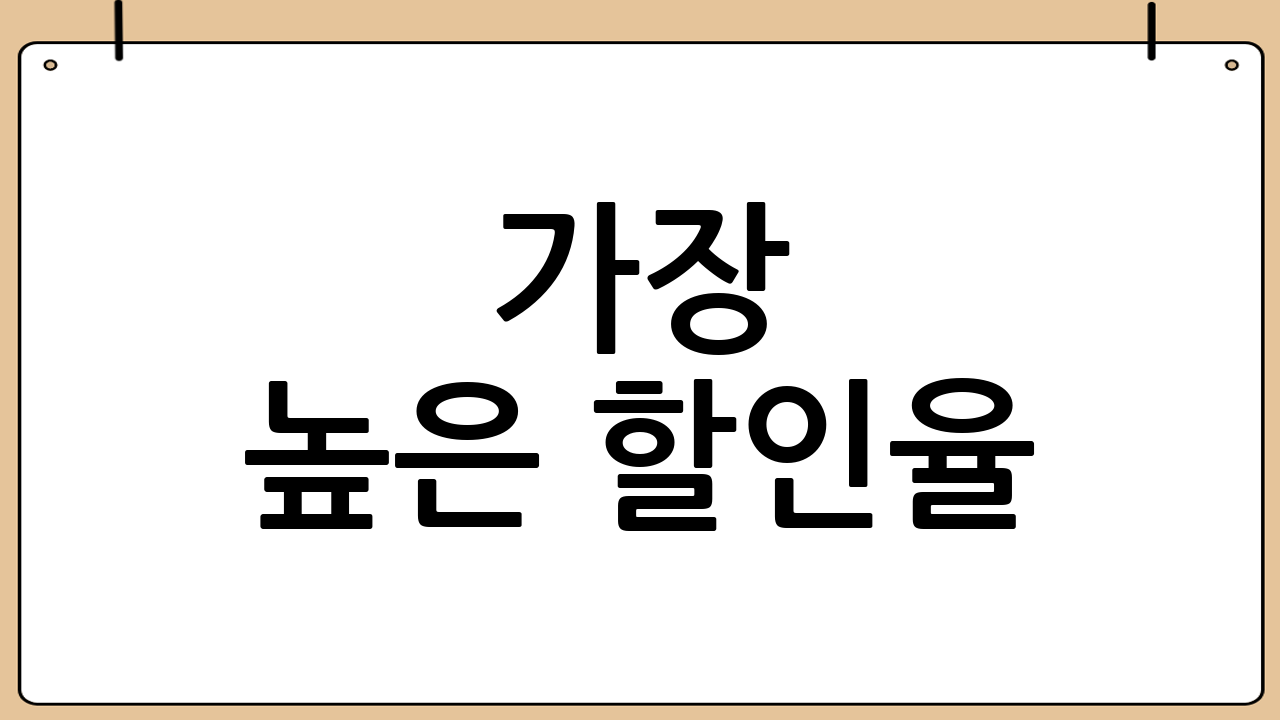 가장 높은 할인율: 제휴 카드 프로모션