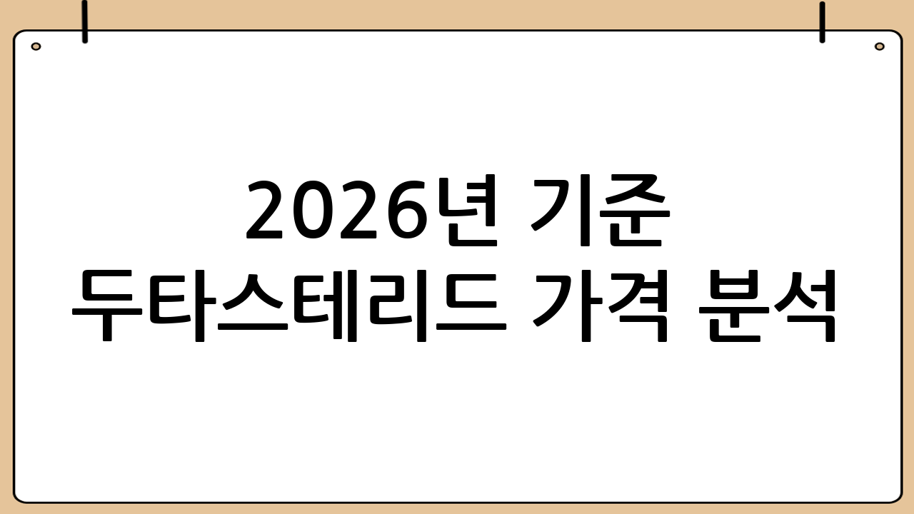 2026년 기준 두타스테리드 가격 분석