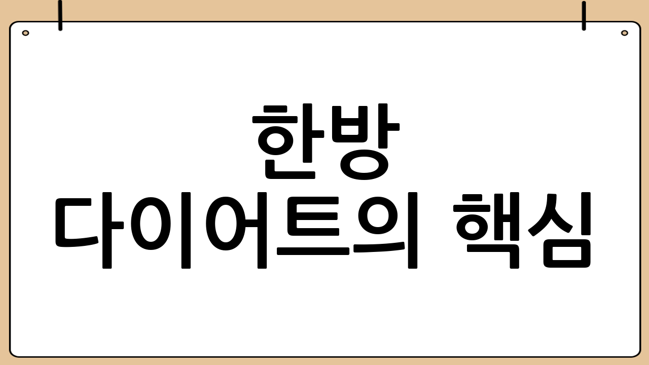 한방 다이어트의 핵심: 한약과 환의 역할