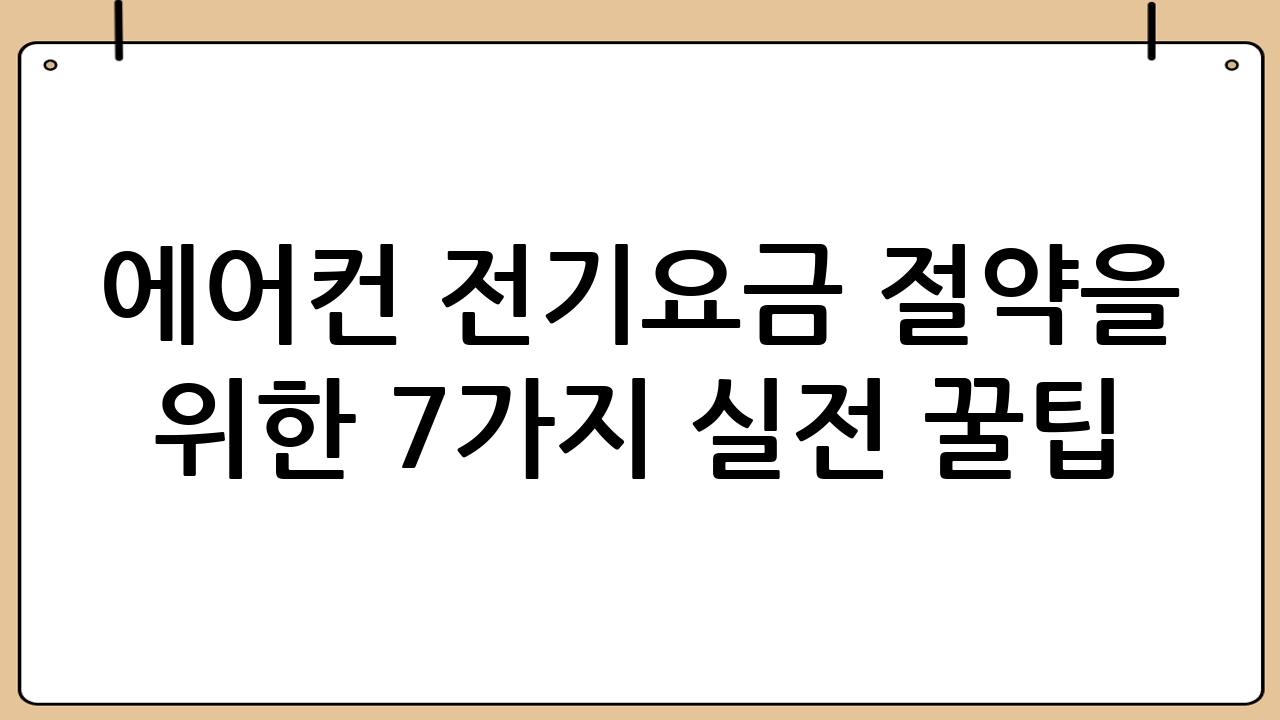에어컨 전기요금 절약을 위한 7가지 실전 꿀팁