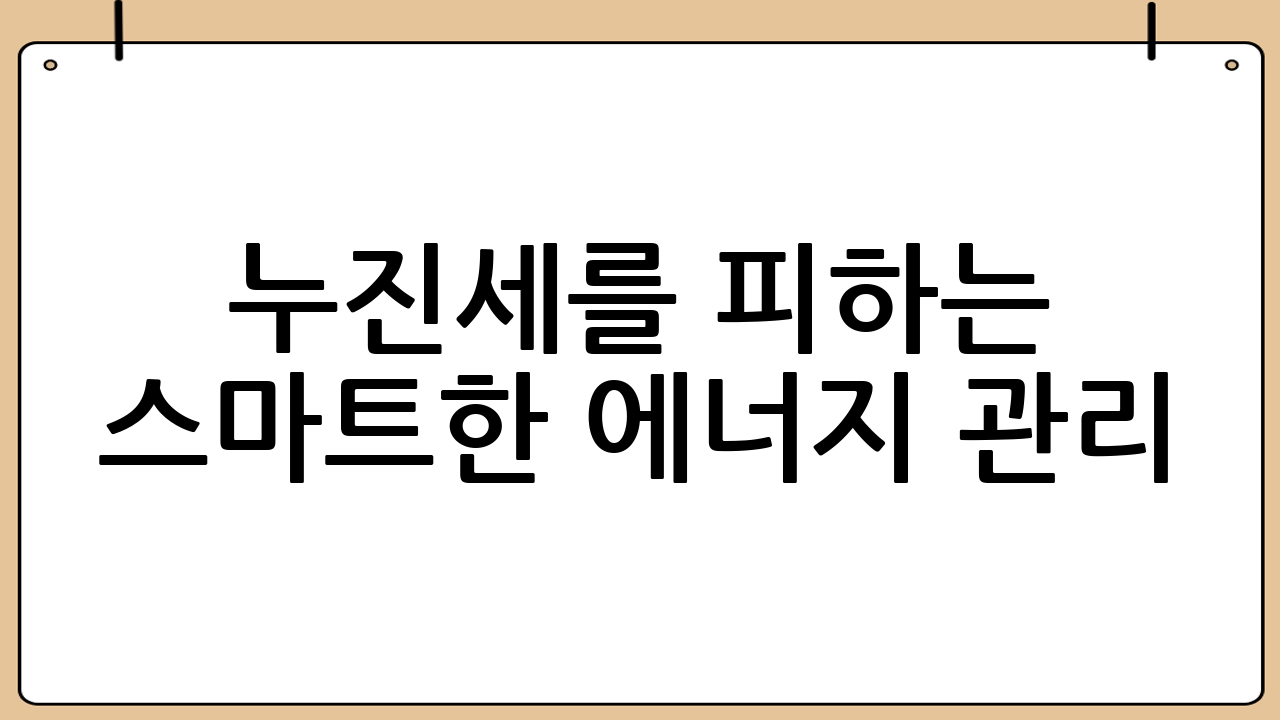 누진세를 피하는 스마트한 에너지 관리