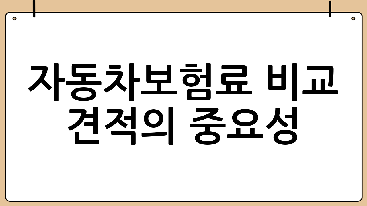 자동차보험료 비교 견적의 중요성