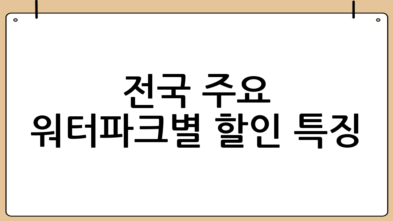 전국 주요 워터파크별 할인 특징