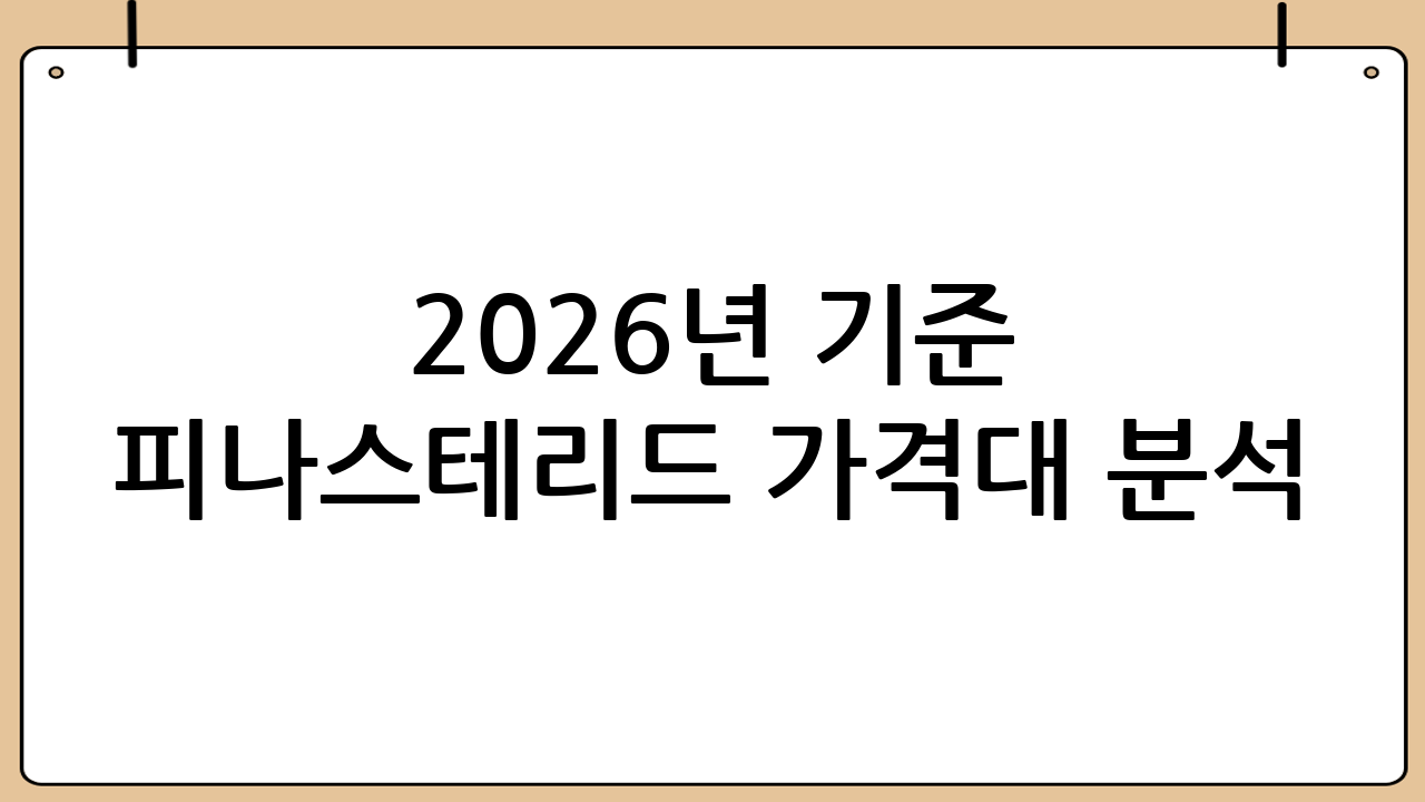2026년 기준 피나스테리드 가격대 분석