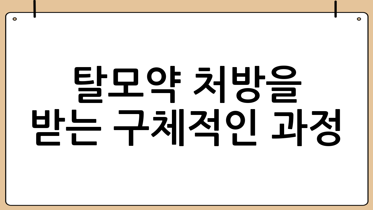 탈모약 처방을 받는 구체적인 과정