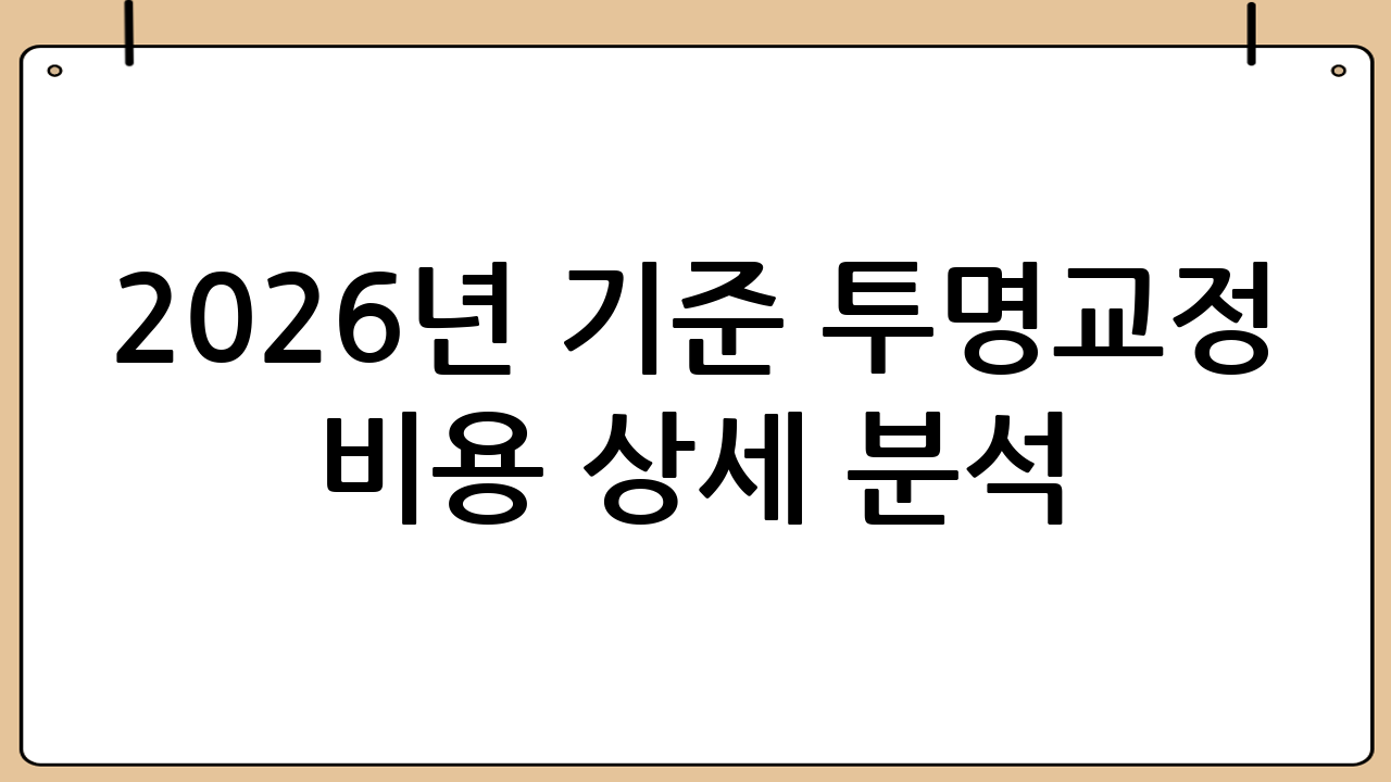 2026년 기준 투명교정 비용 상세 분석