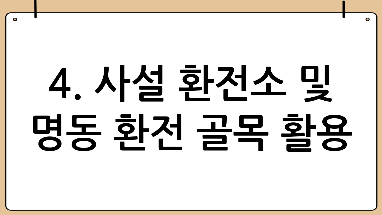 4. 사설 환전소 및 명동 환전 골목 활용