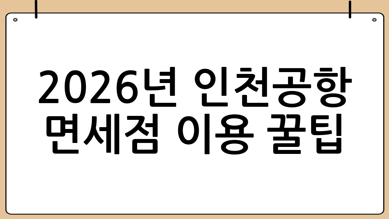 2026년 인천공항 면세점 이용 꿀팁