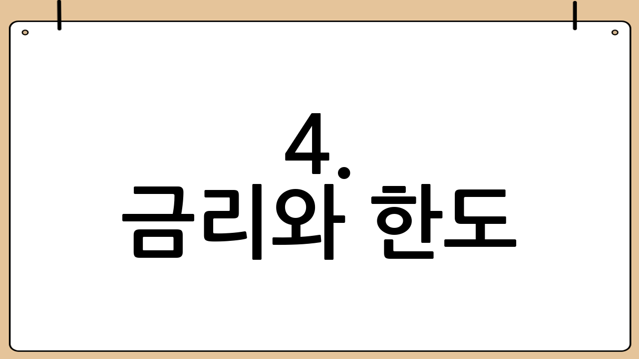 4. 금리와 한도: 2026년 시장 트렌드