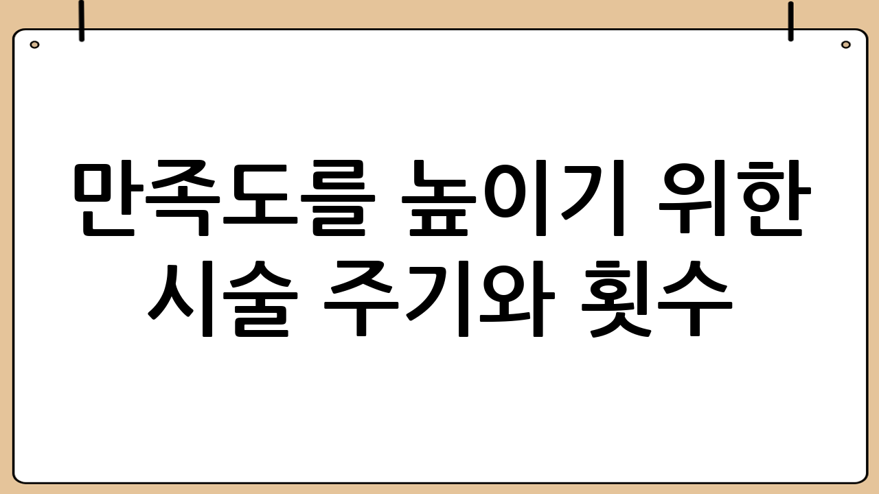 만족도를 높이기 위한 시술 주기와 횟수