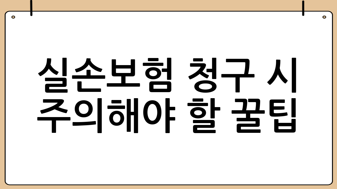 실손보험 청구 시 주의해야 할 꿀팁