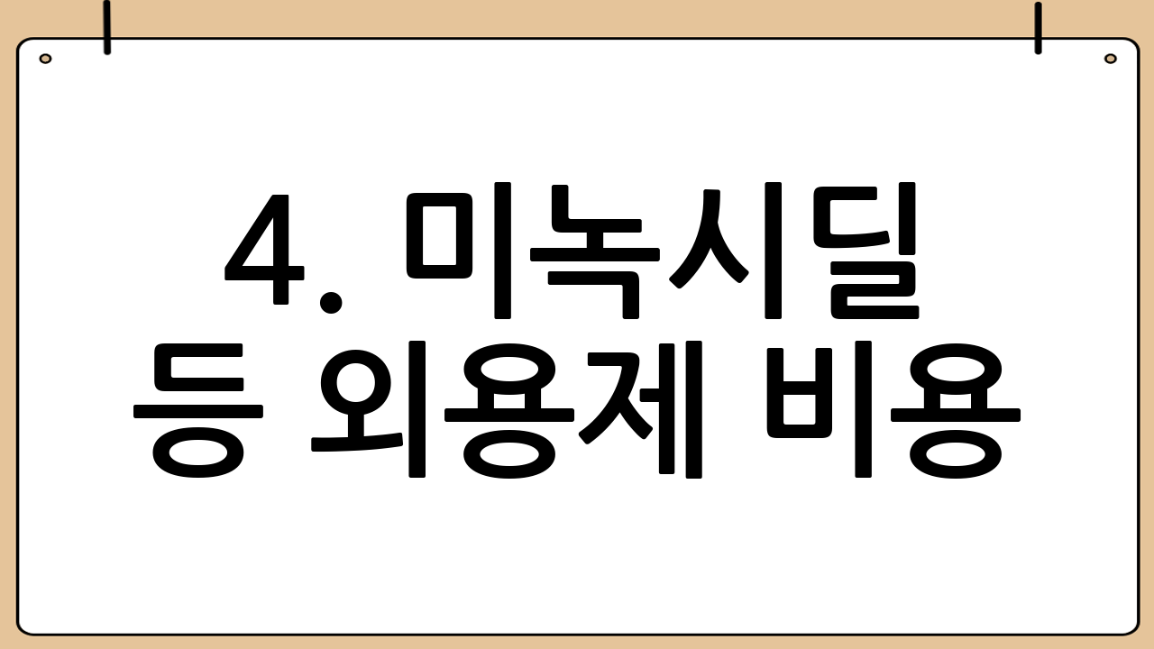 4. 미녹시딜 등 외용제 비용