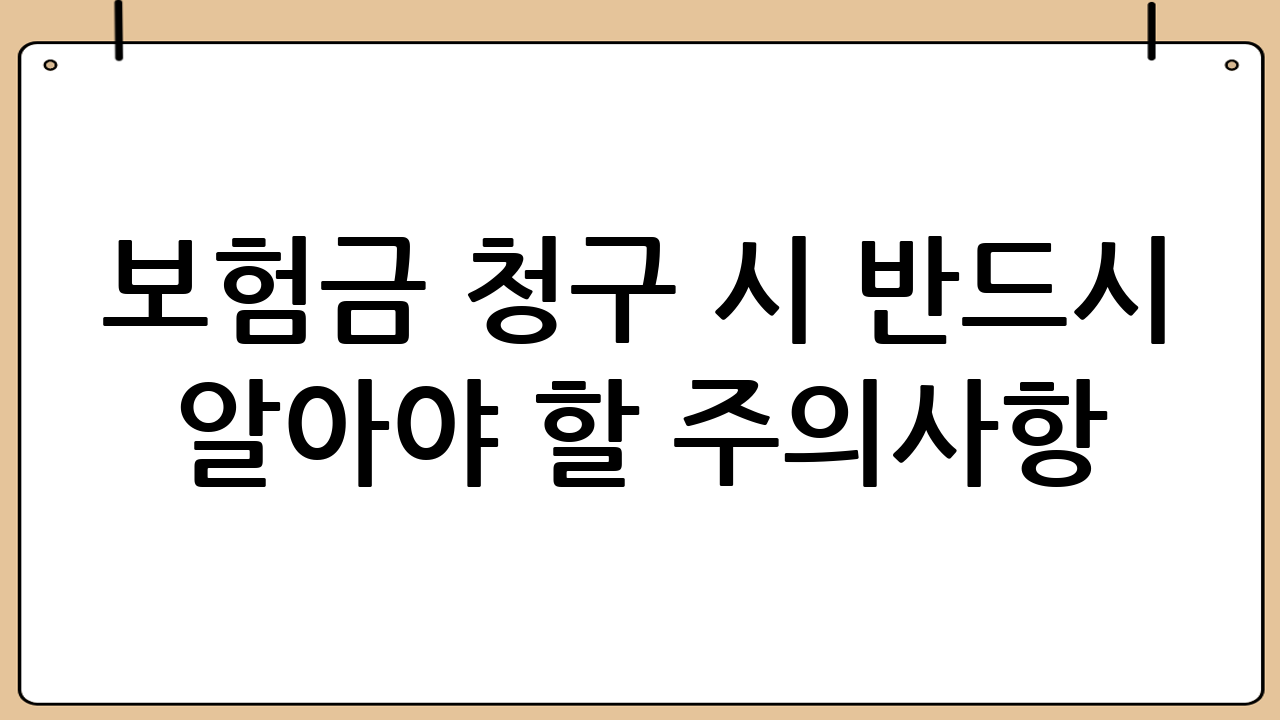 보험금 청구 시 반드시 알아야 할 주의사항