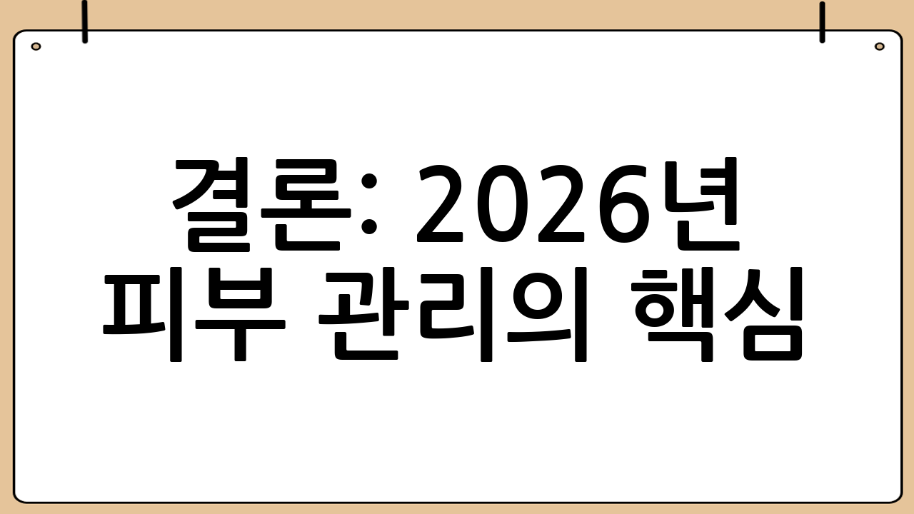 결론: 2026년 피부 관리의 핵심