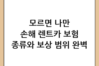 렌트카 보험 완벽 가이드: 종류부터 보상 범위까지 꼭 알아야 할 팁