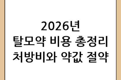 2026년 탈모약 비용 완벽 가이드: 처방비부터 약값 절약 꿀팁까지