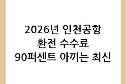 공항 환전 수수료 90% 아끼는 법: 2026년 최신 인천공항 환전 완벽 가이드